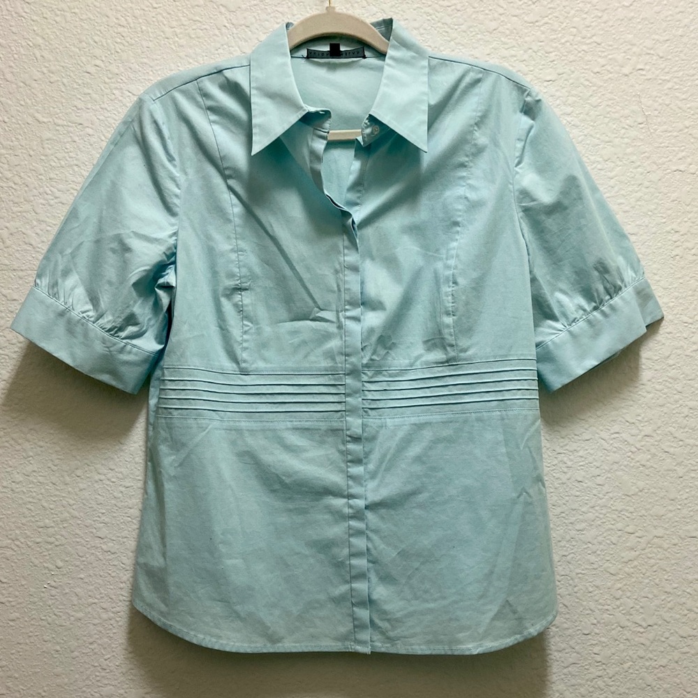 Antonio Melani Short Sleeve Button Down - Baby Blue